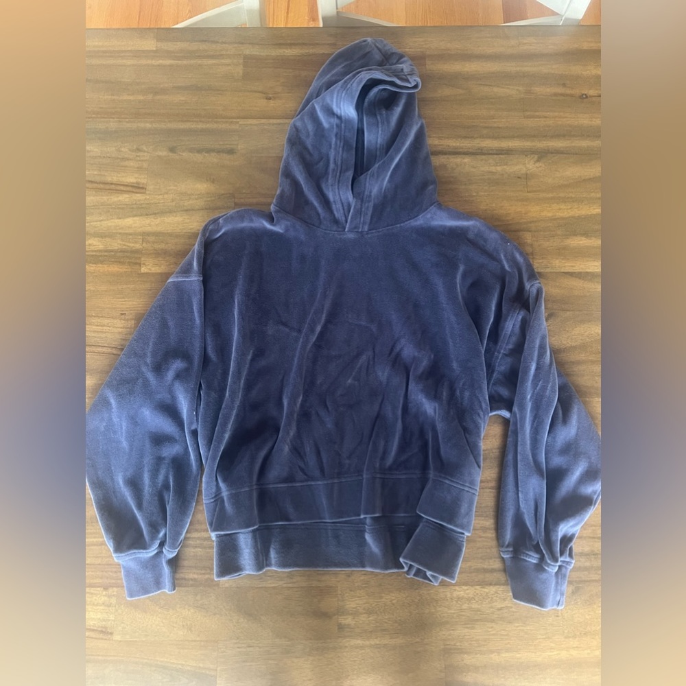 blue velvet hoodie